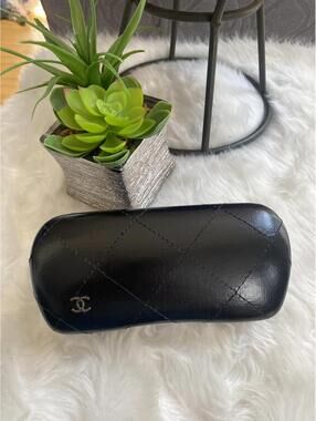 Chanel Black Quilted Leather Eyeglasses Case